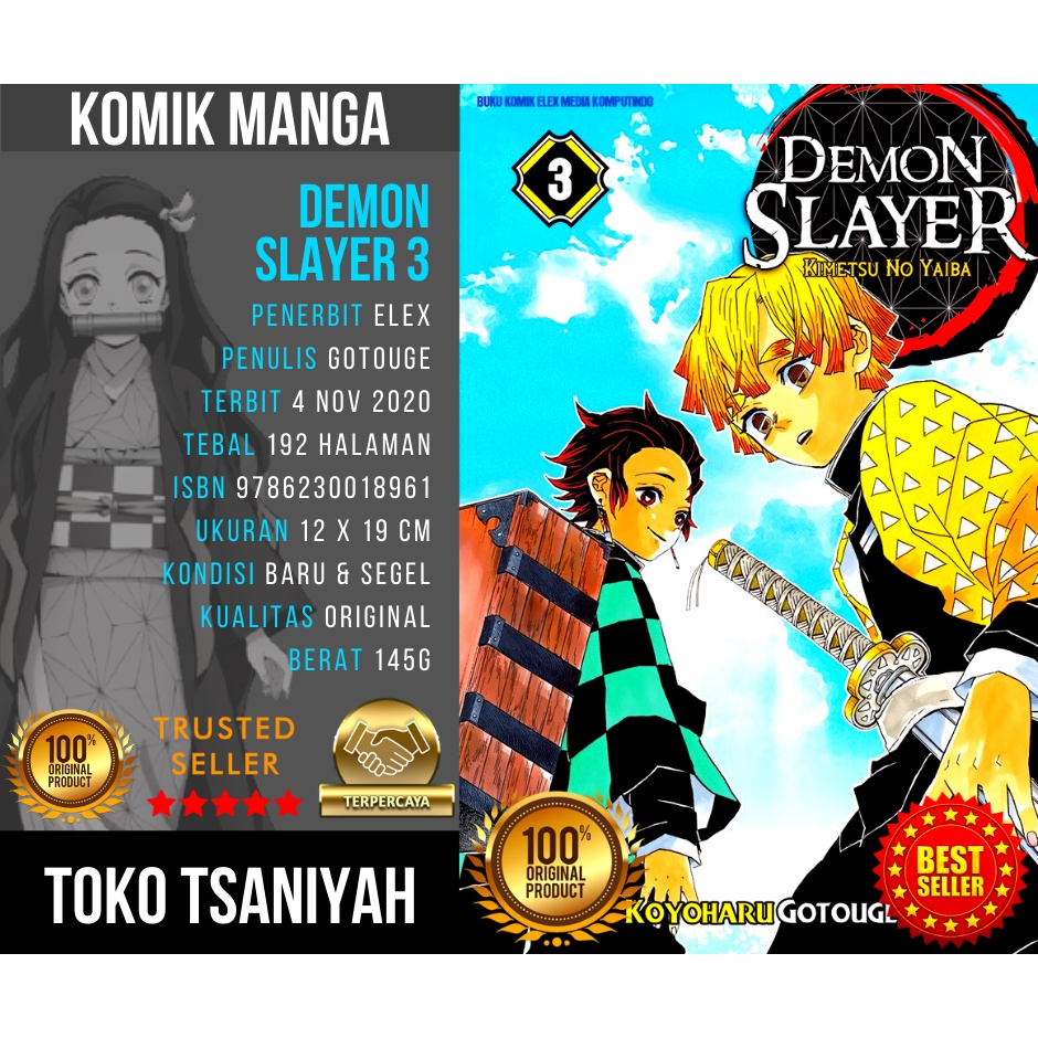 Komik Demon Slayer 3 Manga Kimetsu No Yaiba Bahasa Indonesia Tanjiro Nezuko Zenitsu Shinobu Kocho