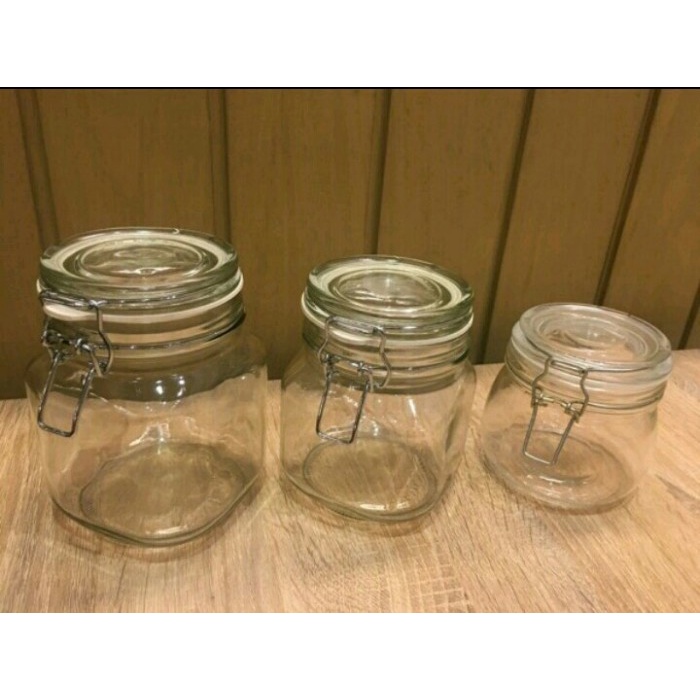 Makanan-Toples- Toples Kaca 1 Liter - Hermetico Jar 1000 Ml -Toples-Makanan.