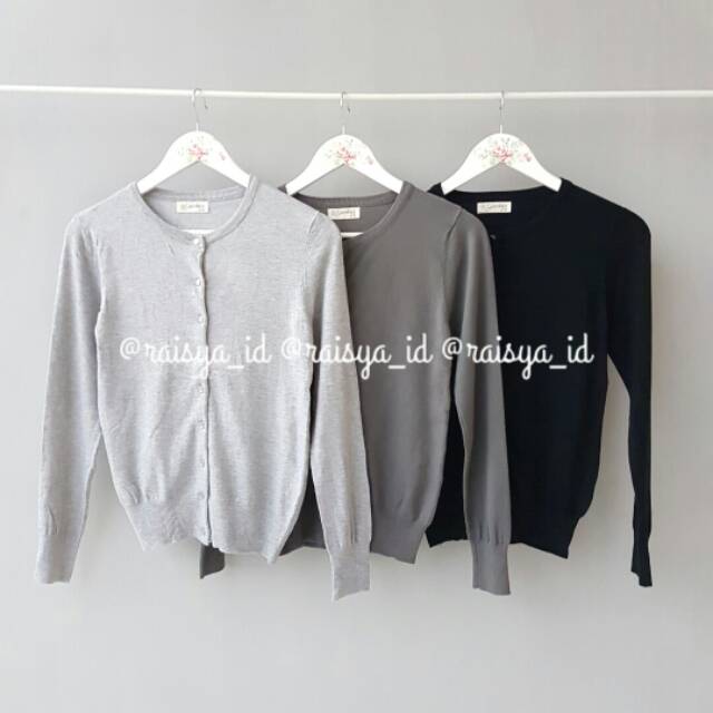 Cardigan Candies Warna Abu Muda Abu Tua Hitam Shopee Indonesia