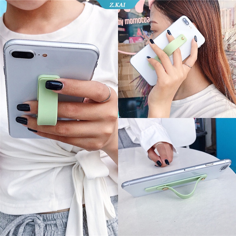 Strap Silikon Elastis Warna Permen holder Handphone