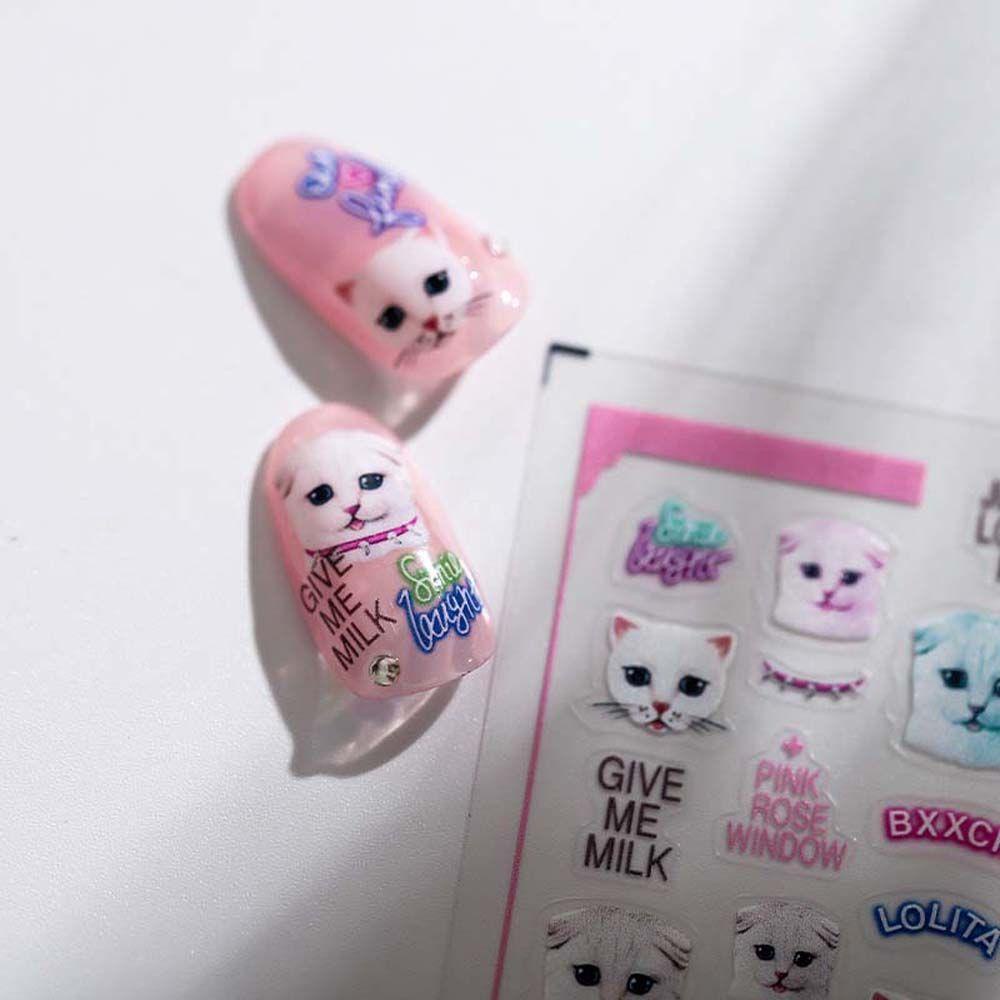 Mxbeauty Kartun Stiker Kuku Wanita Perekat Diri Manicure Aksesoris Fairy Tale Bears Nail Art Dekorasi