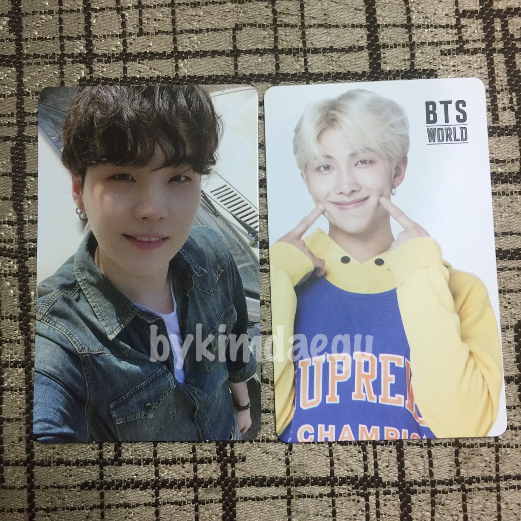 WTS READY STOCK PHOTOCARD PC BTS YOONGI / SUGA POB BUTTER & NAMJOON / RM BTS WORLD DOUBLE