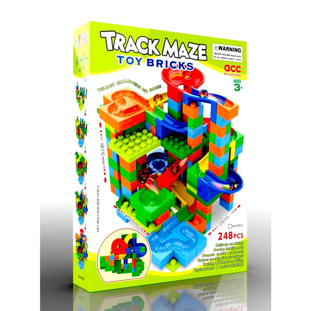 Toko Mainan  ALFA Track Maze Toy Bricks Marble Run 248pcs 