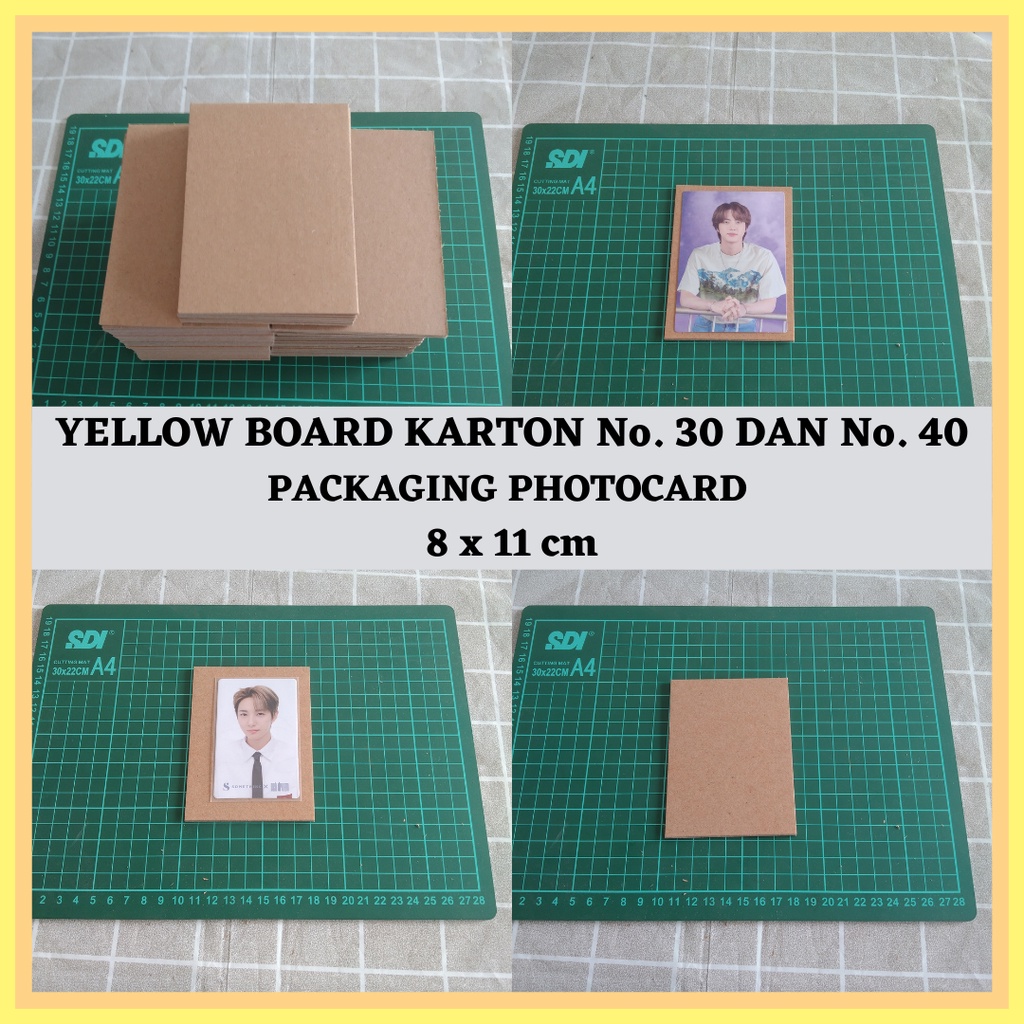 Yellow Board Kertas Karton Tebal Packaging Photocard 8×11 cm No. 30 dan No. 40