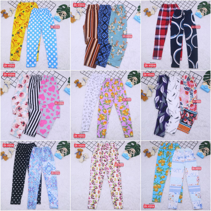 Legging Carlissa uk 8-10 Tahun / Celana Anak Panjang Perempuan Leging Salur Tanggung Murah Adem kiosbalitaaprilia