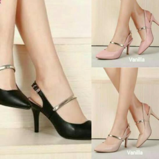 TZS INFINITY - Heels Wanita casual Pump heels hitam cream pink ✅