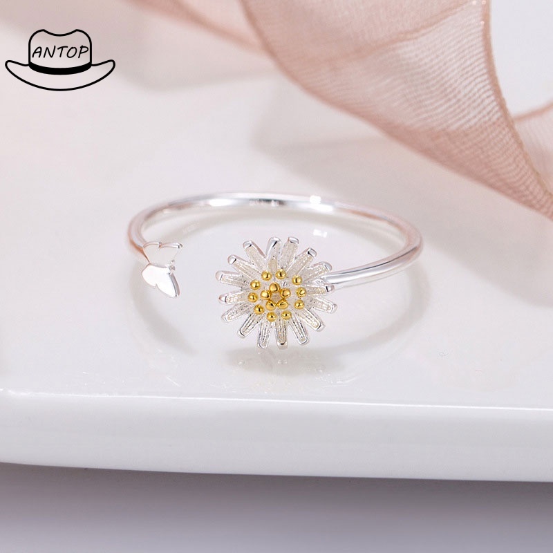 Korean Cincin Daisy Bunga Untuk Wanita Fashion Aksesoris ANTOP