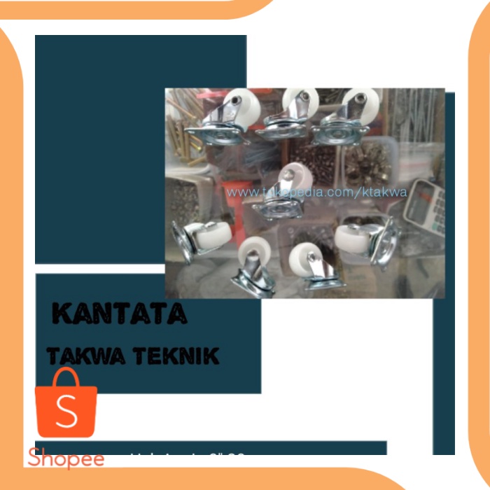 RODA KASTOR NYLON 1 Inch  RODA TROLY  RODA ETALASE  SANLOCK 1 set