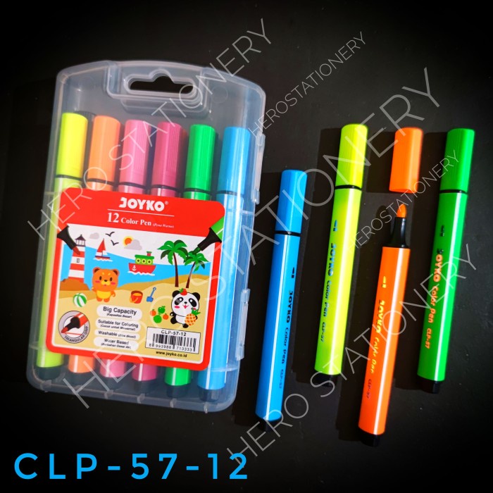 

Mantap Joyko Jumbo Color Pen Pena Triangular Grip Washable 12 Warna Clp-57-12 Diskon