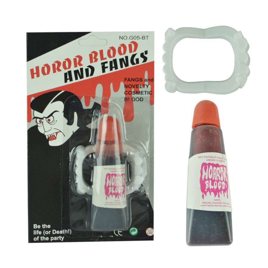 FFBL set fang fake blood darah taring palsu prank mainan dracula