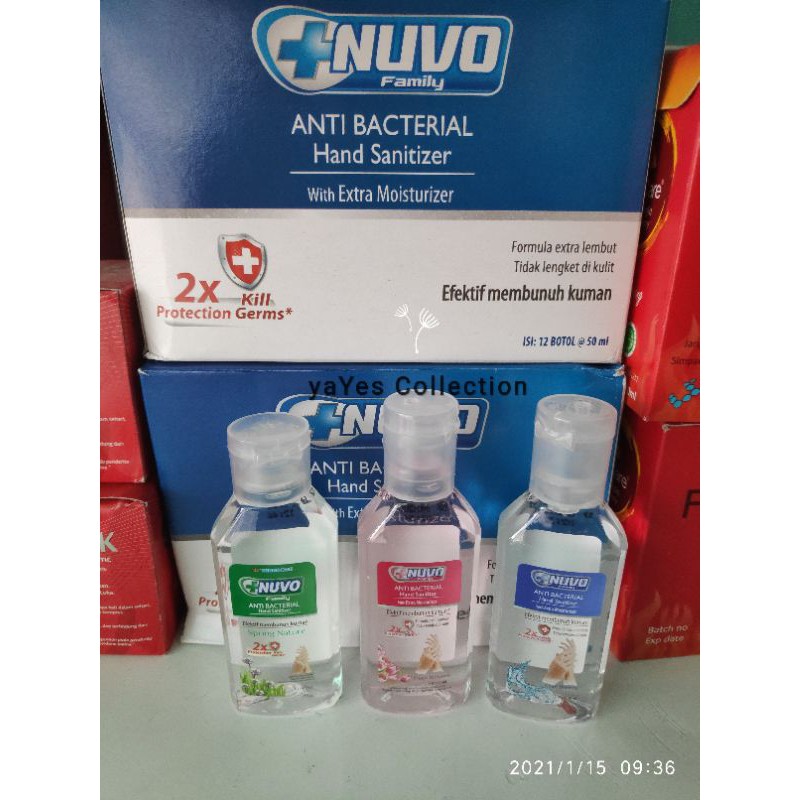 Nuvo hand sanitizer 50 ml cuci tangan tanpa bilas antiseptik bunuh kuman handsanitizer