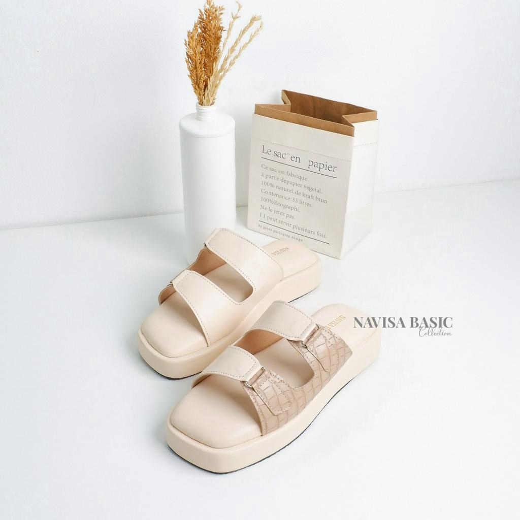 Sandal Wanita Korean Empuk Sandal Puffy Plaform Navisa basic collection