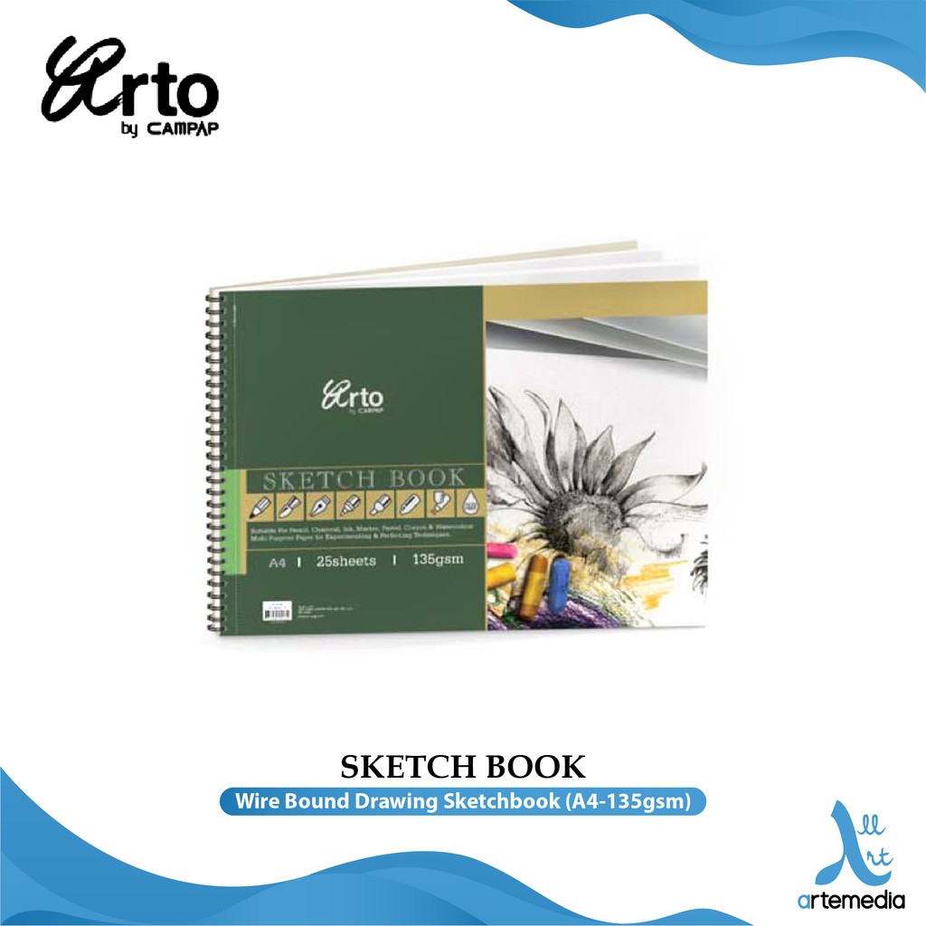 

Arto A4 135gsm Wire Bound Drawing Sketchbook