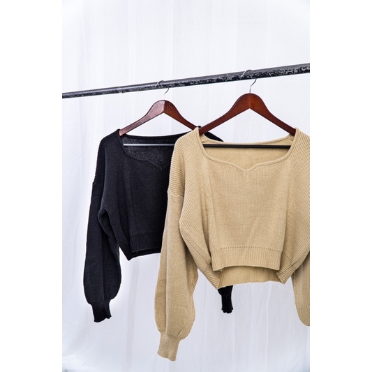 [Elayne.id] Avery Crop Sweater | Baju Crop Wanita