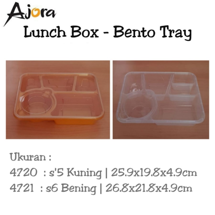 BENTO LUNCH BOX Kotak Makan Plastik Sekat 6