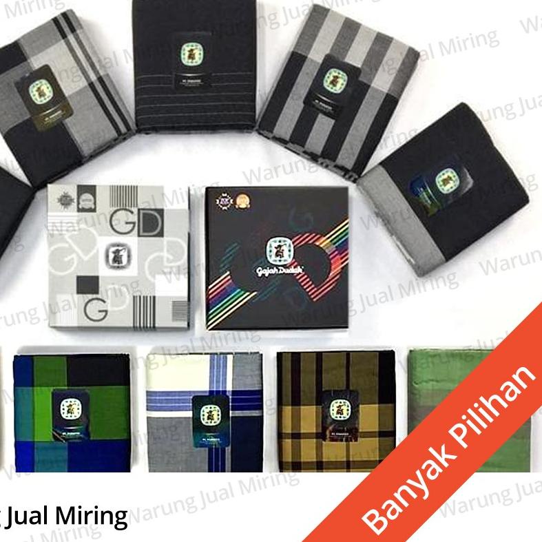 ❃ Sarung GAJAH DUDUK Aneka Motif - Kain Sarung Tenun Pria Dewasa Laki Cowok Sholat Cap Hitam Putih W