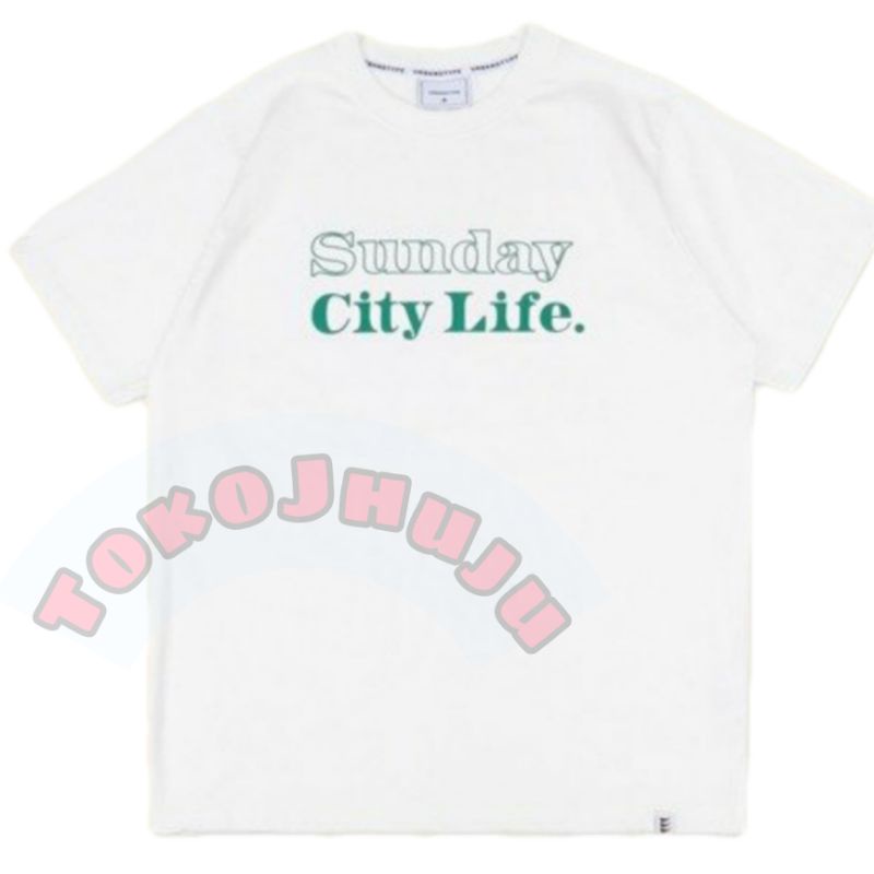 Baju Kaos Treasure Jihoon SUNDAY CITY LIFE sablon hijau