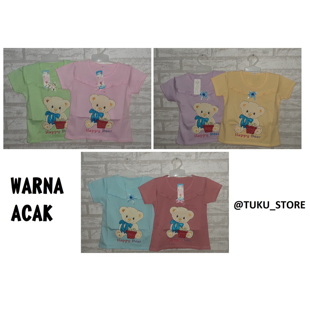  Kaos  Anak  Perempuan  Model Kartun Bordir Umur  1 7 Tahun  