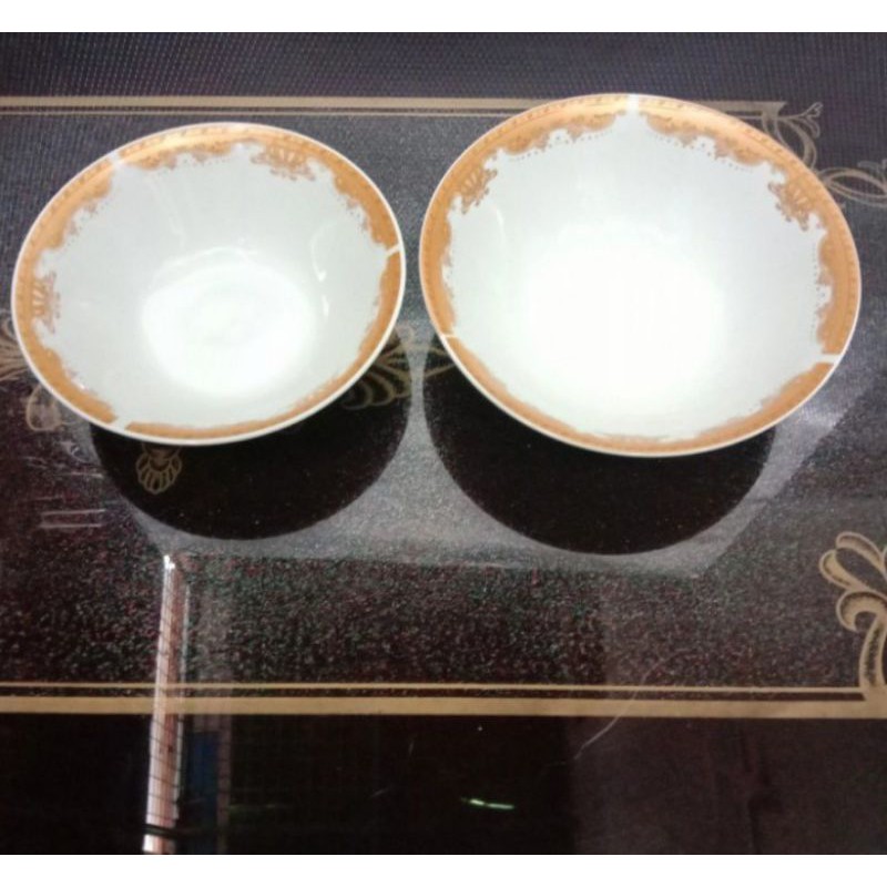 Mangkuk keramik motif mahkota 8 inch dalam ( 1 pcs )