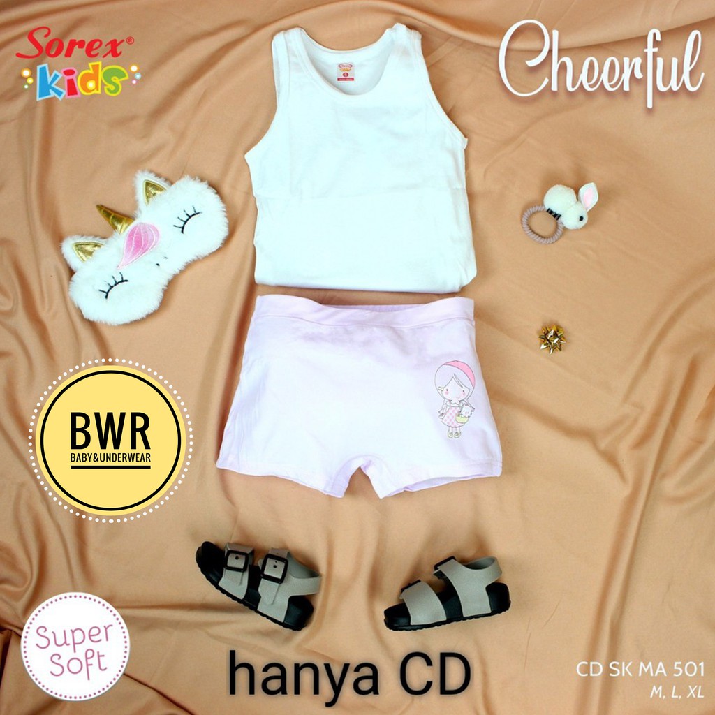 CD Anak  Boxer Kids SOREX  MA 501 |  CD Anak Perempuan Boxer Motif Cherrful | MA501 V AB2 - BB2 - CB2