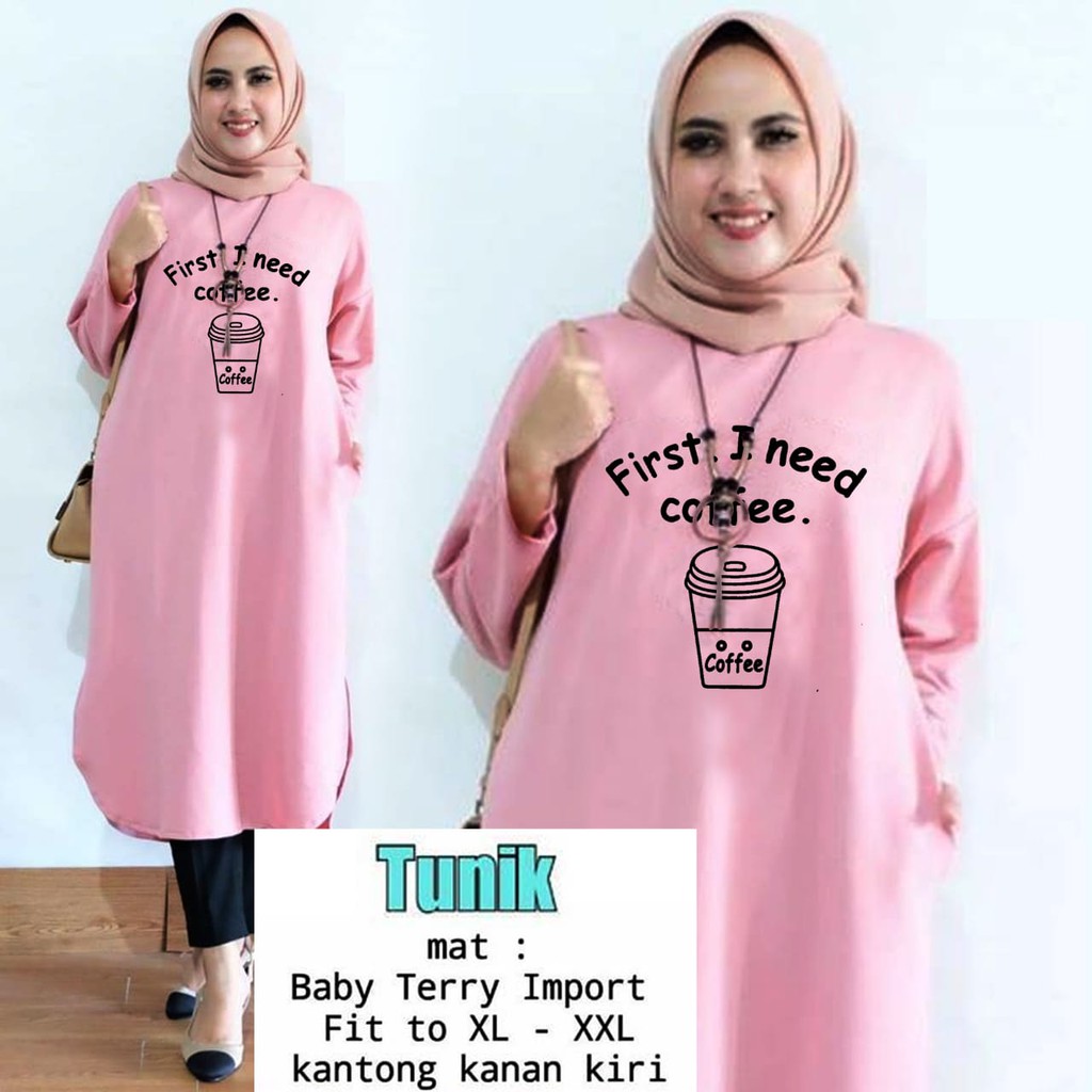 TUNIK COFFEE / TUNIK MAMACHI /TUNIK PREMIUM/ TUNIK POLOS/ TUNIK CEWEK / TUNIK PANJANG / TUNIK CANTIK