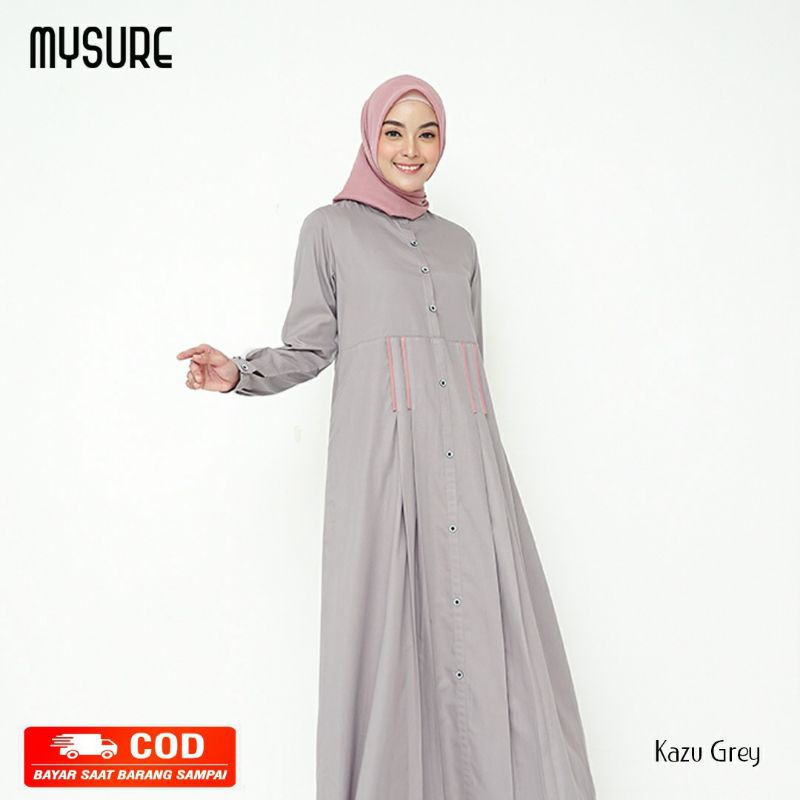 BAJU GAMIS MUSLIM WANITA , KANCING DEPAN