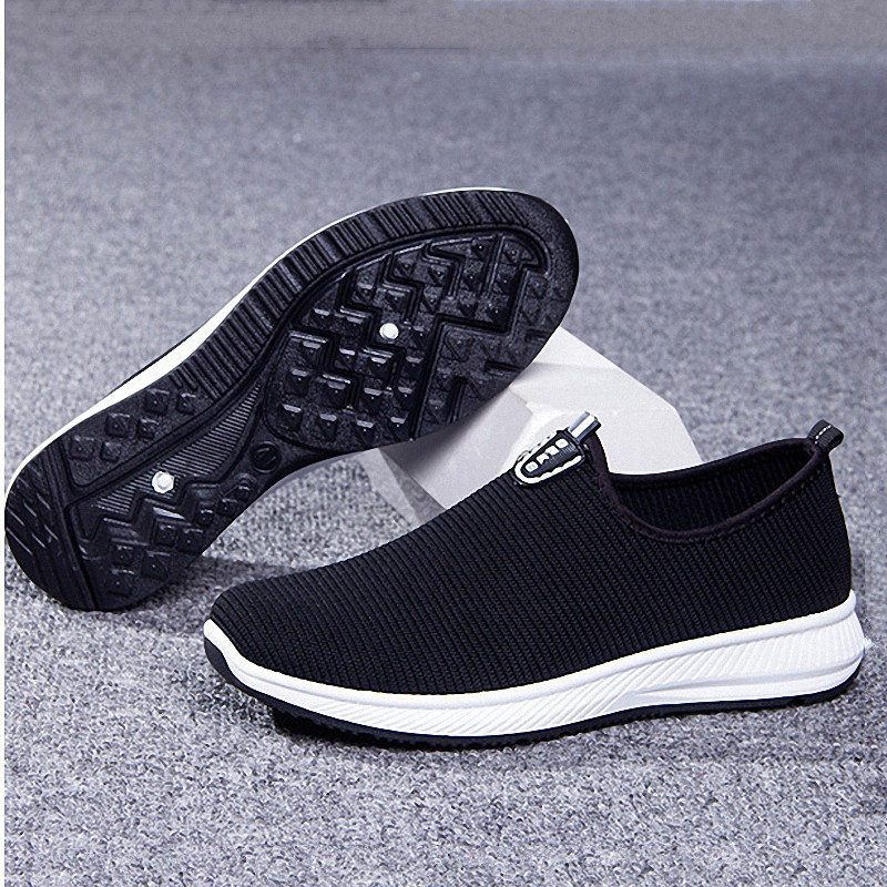 Toread Sepatu Slip On Pria Sepatu Casual Pria Antislip  Untuk Sekolah Hitam MC601