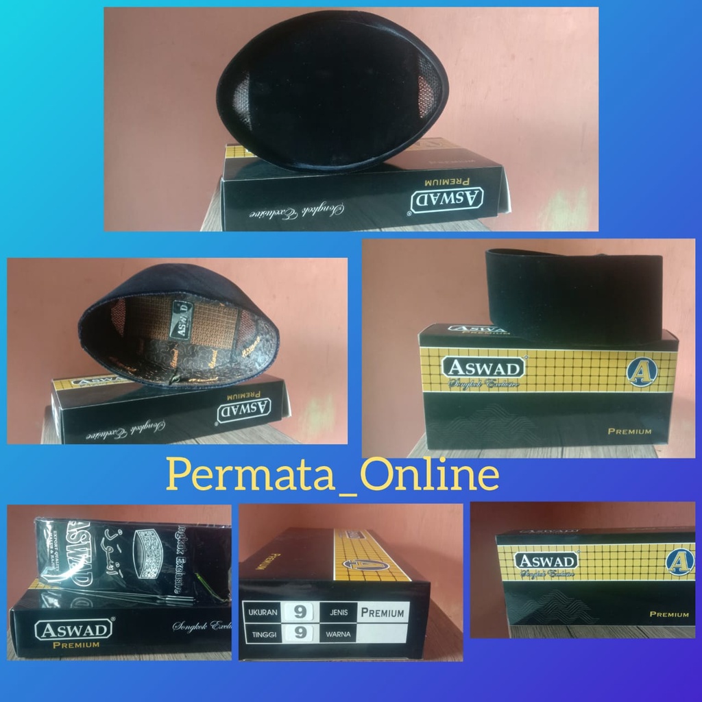 PECI KOPIAH SONGKOK HITAM ASWAD PREMIUM TINGGI 9 BAHAN MARTIN