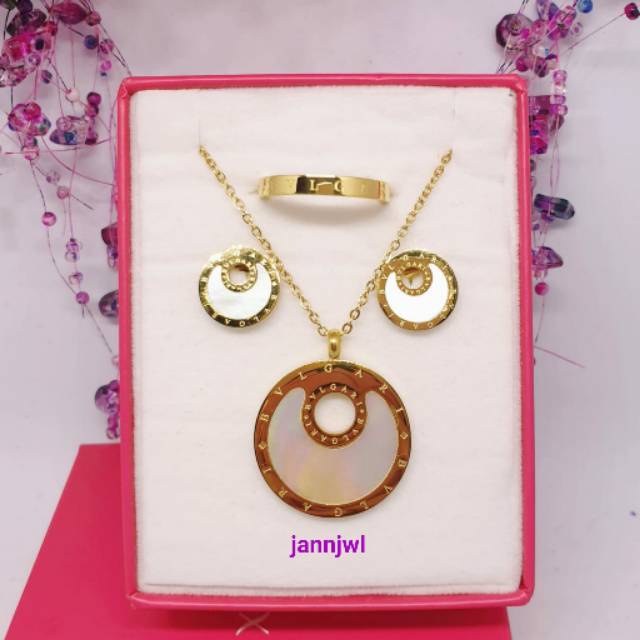 Kalung uniq set titanium asli anti karat