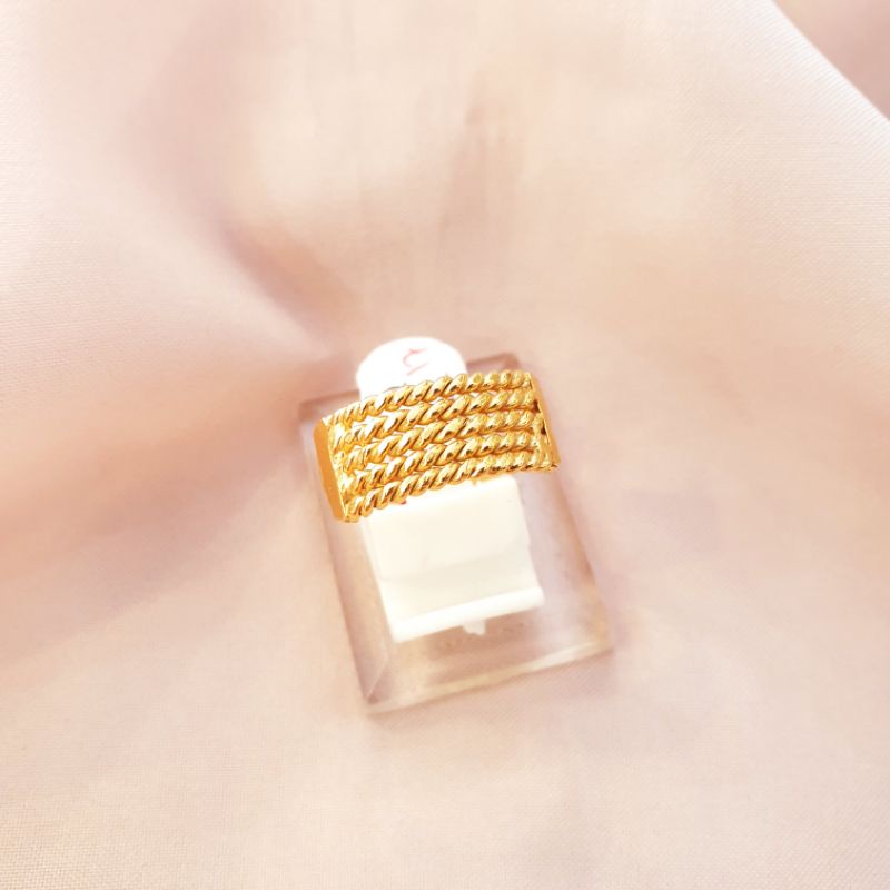 [New] Cincin dewasa model rantai air emas asli kadar 300 6K