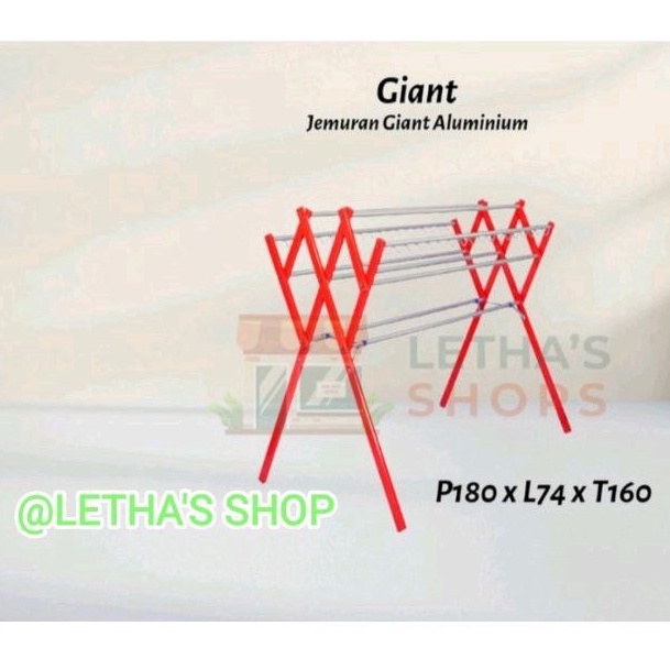 Jemuran Baju Alumunium Giant Jumbo- 9 palang + hanger