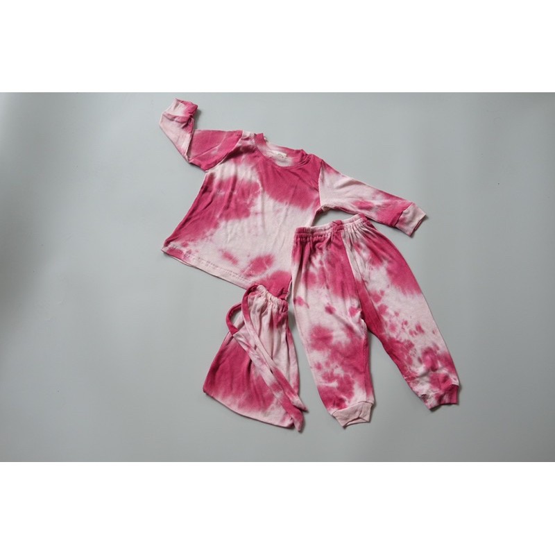 Pyjamas Ribs CAMEEL Tiedye include tas kecil (pouch)