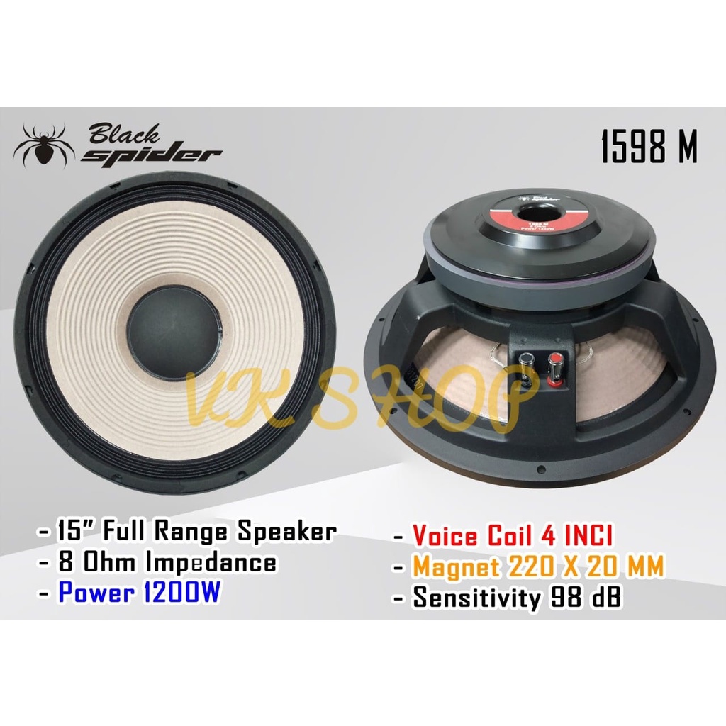 SPEAKER KOMPONEN 15 INCH BLACK SPIDER BS 1598 M BLACKSPIDER BS 1598M