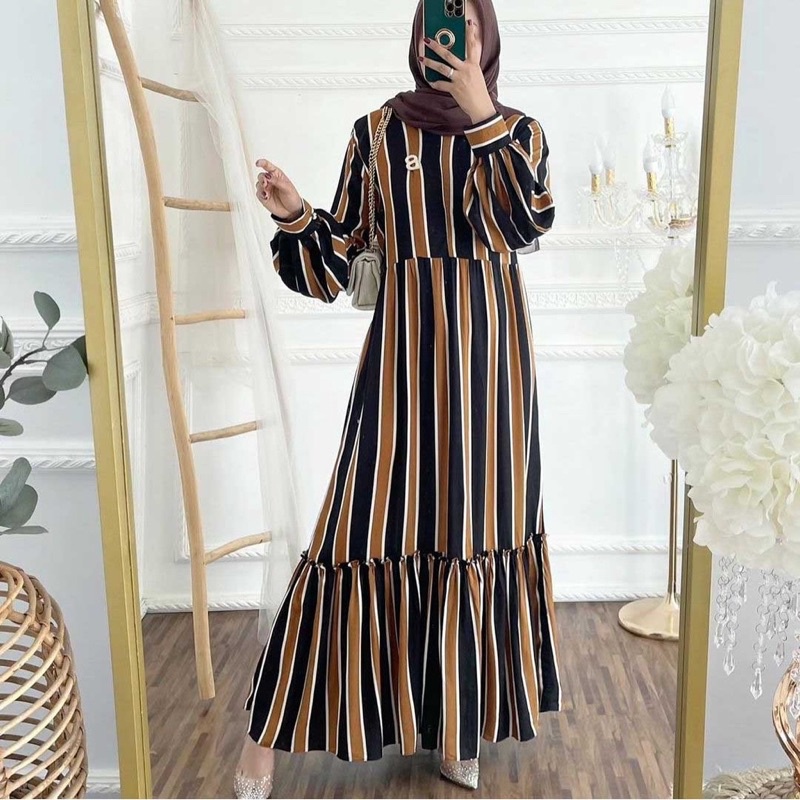 GAMIS MAXI DRESS RAYON PREMIUM LD 100 - 110 HOMEYDRESS BUSUI BAJU GAMIS SERAGAM MOTIF TERBARU V.2-MELODY DRESS