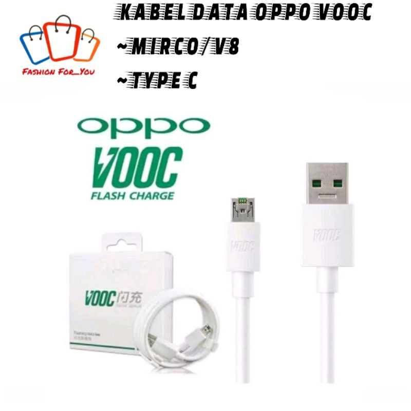 KABEL DATA ORI OPPO/REALME VOOC FLASH V8/MICRO DAN TYPE C ORI