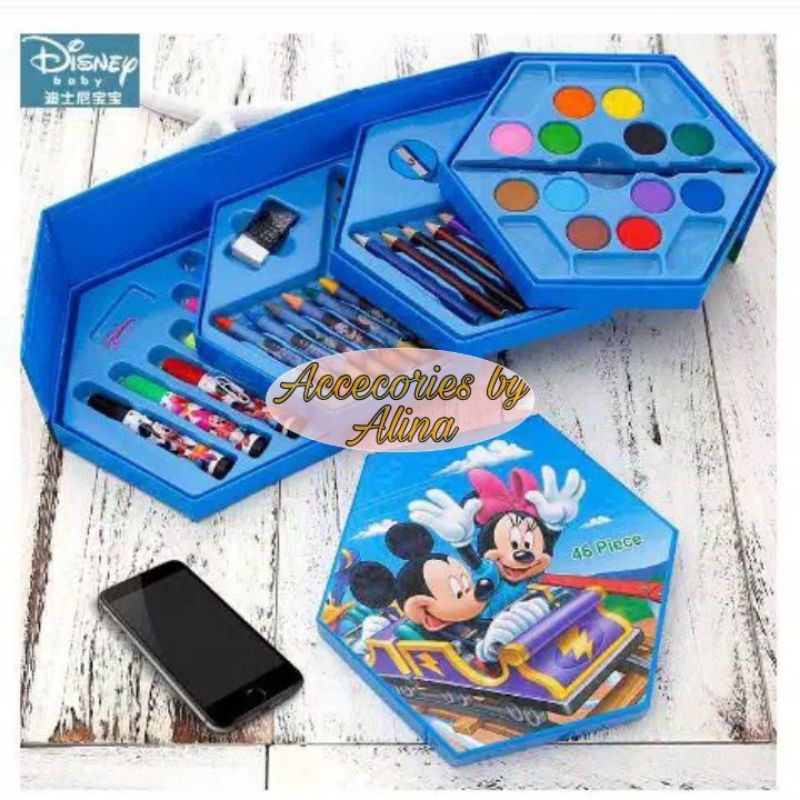 

Crayon 46pcs set pensil cat warna alat seni lukis menggambar