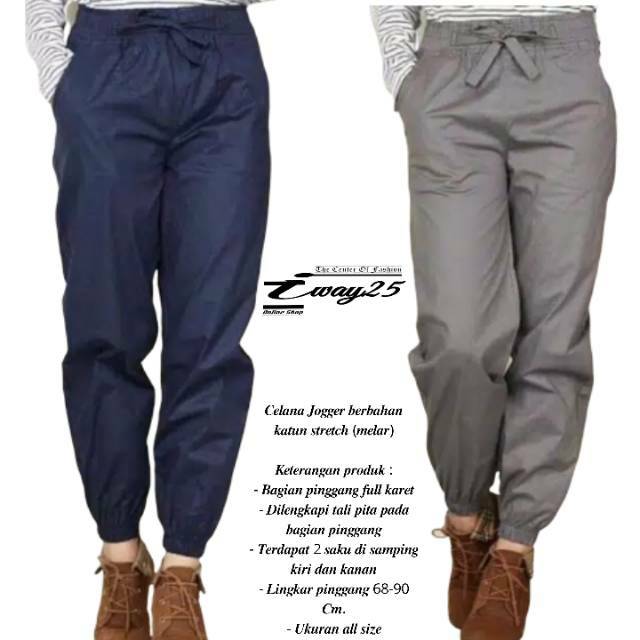 Jual Celana Wanita Joger Pants Cotton All Size Melar Celana Cewek Jogger Pants American Drill 