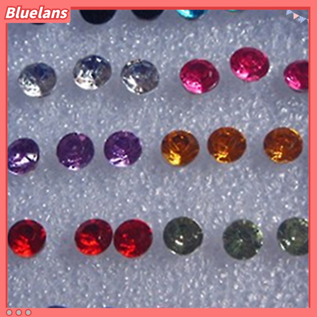 Bluelans 20 Pairs Earrings Rhinestone Inlaid Beautiful Jewelry Allergy Free Ear Studs