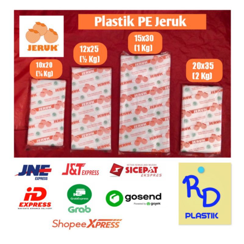 Plastik PE Jeruk Ukuran 10x20, 10x25, 12x25, 15x30, 20x35 - Plastik es