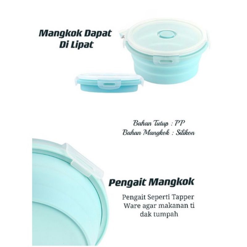 Mangkok makan bayi anak dewasa silikon anti tumpah bpa free anti slip tahan panas