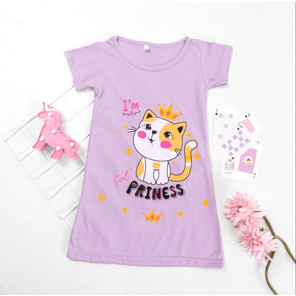 DK DRESS Ruffle Polos / Dress Motif Anak Perempuan Renda Harian