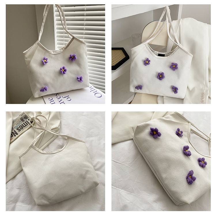 Totebag Canvas Daisy Wanita Musim Panas Gaya Korea Fashion Import/Tas/Tas Selempang