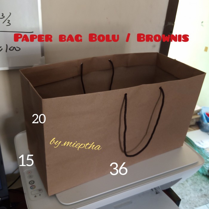

SALE Paper bag 36x15x20 Tas kertas polos coklat bolu / brownis
