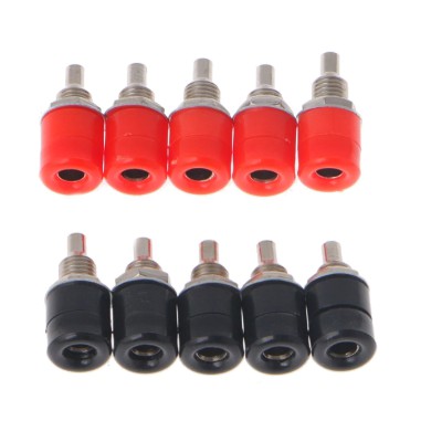 Sepasang Banana Jack Socket Soket Female Plug Terminal konektor Merah Hitam