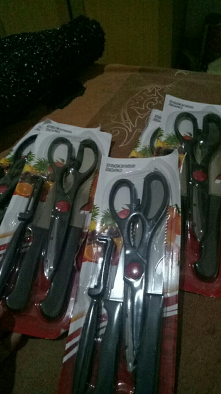 J9 - Kitchen Knife Set 4in1 Import - Set Pisau Dapur Stainless