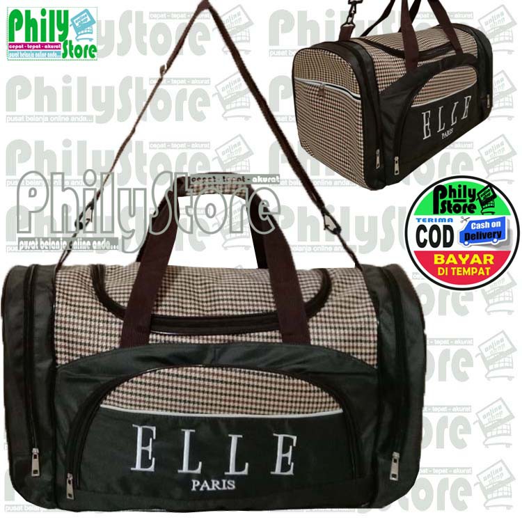 Tas pakaian travel bag Elle Jumbo tas pakaian buat mudik dan olahraga Tas Gym Travelbag Multifungsi