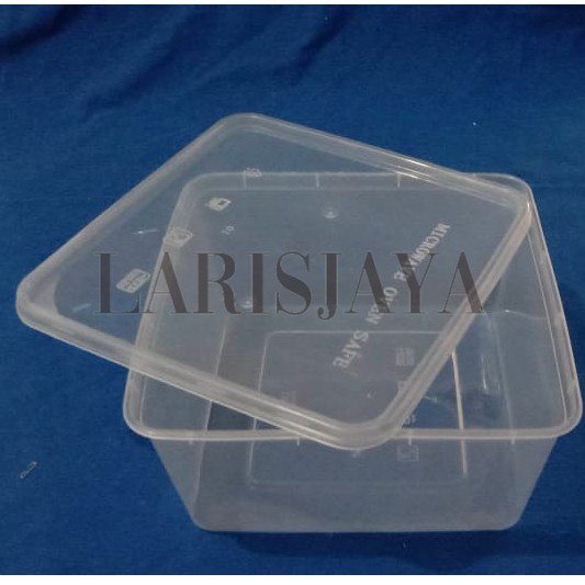 DISKON MICROWAVE OVEN SAFE /Food Container Box Tempat Makanan Plastik Thinwall Uk 1500 ml ( SQ )