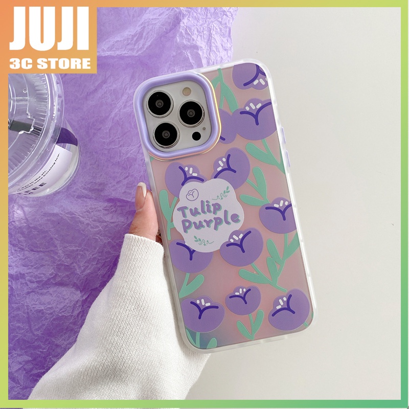 Case Pelindung Pola Tulip Warna Permen Untuk iphone 11 12 13 promax x xs xr xsmax 7 8 plus