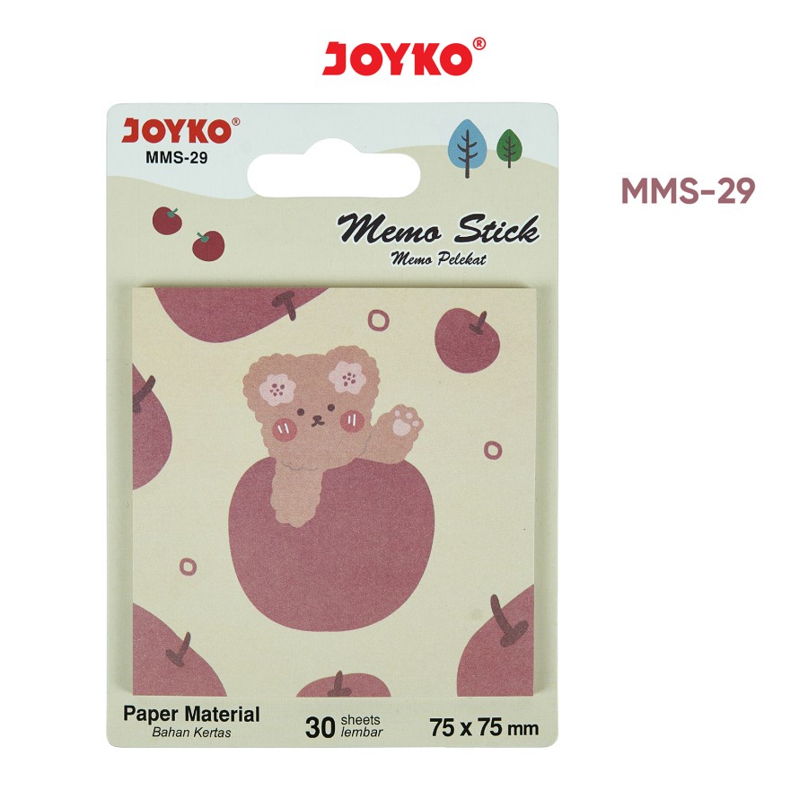 MEMO STICK | JOYKO MMS-29 | STICKY NOTE  | MEMO PENANDA BUKU | PEMBATAS KERTAS | MEMO TEMPEL-MERAH