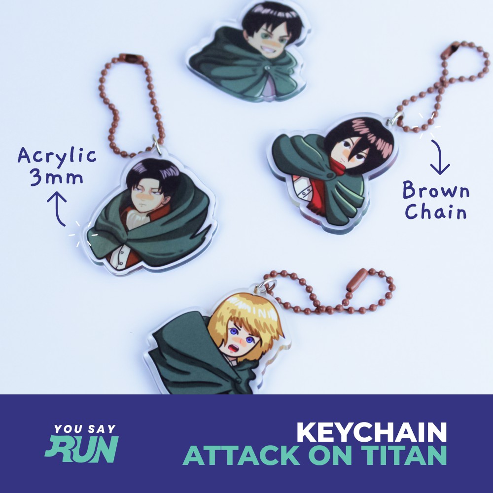 Attack on Titan (AOT) Keychain Gantungan Kunci Anime Acrylic Akrilik